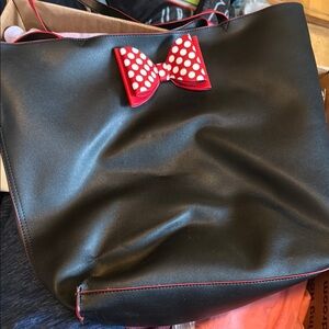 Black and Red Bow Disney reversible tote